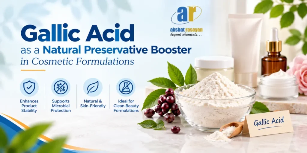 Gallic Acid as a Natural Preservative Booster in Cosmetic Formulations